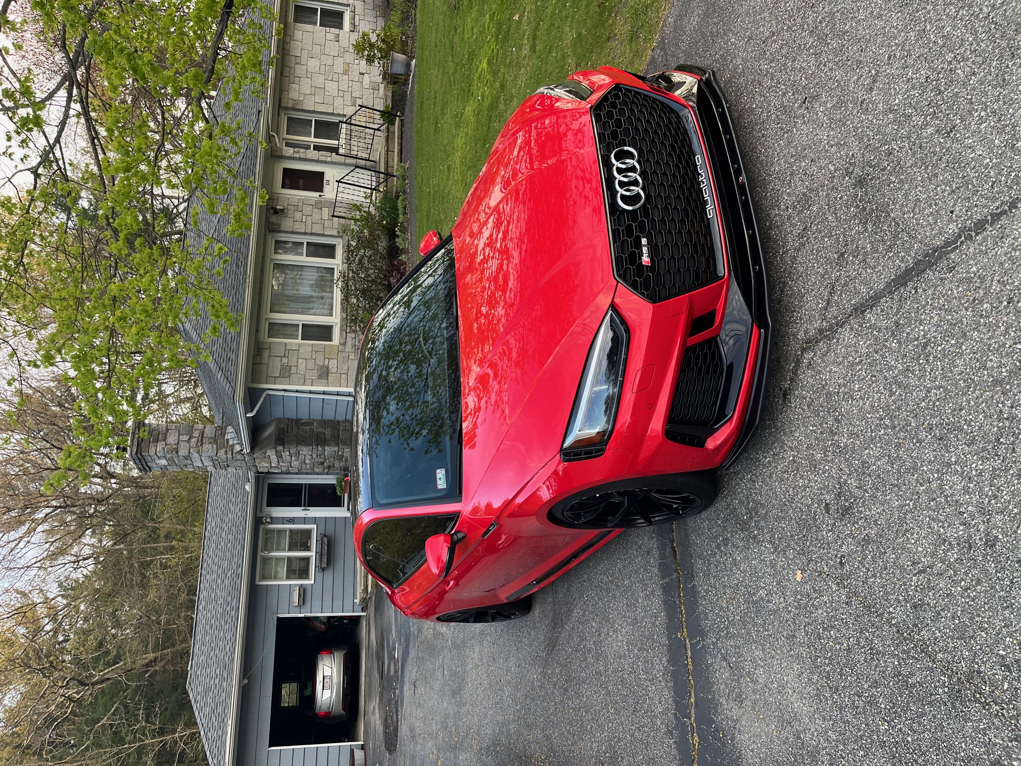 Red Audi exterior detail